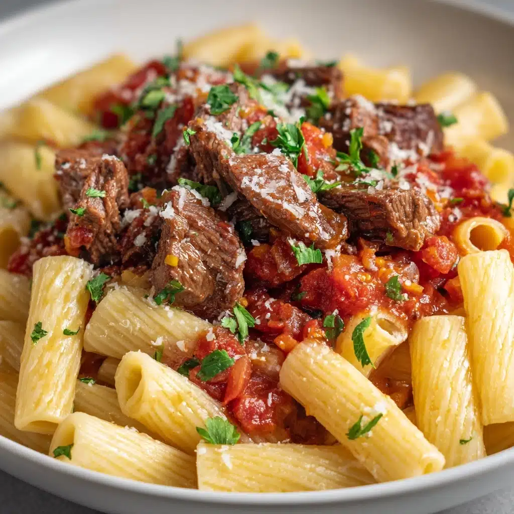 Delicious Garlic Beef Pasta Recipe - Recipe Image