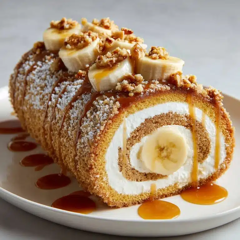 Caramel Banana Cake Roll Recipe
