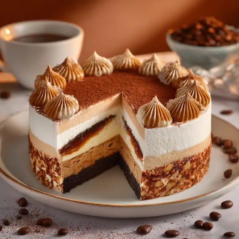 Sumptuous Espresso-Infused Biscuit and Cream Cheese Cake Recipe