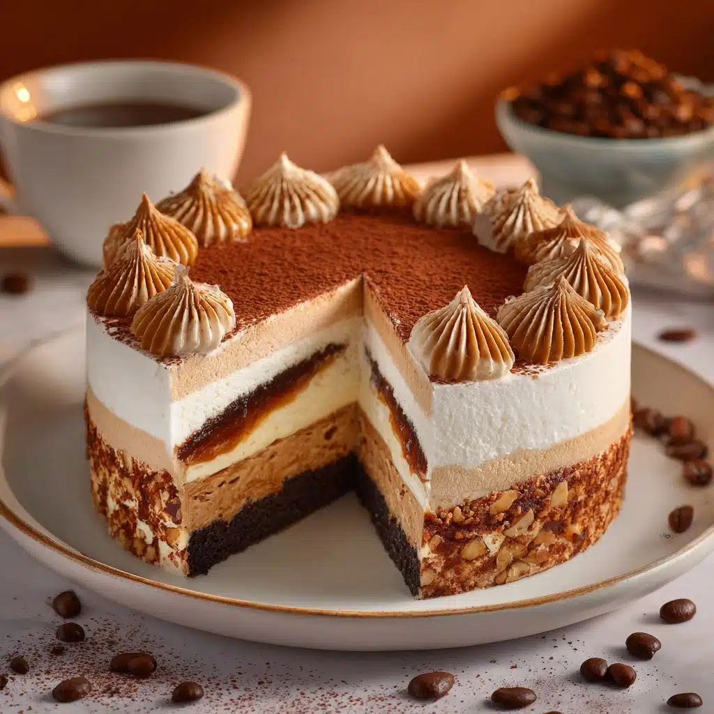 Sumptuous Espresso-Infused Biscuit and Cream Cheese Cake Recipe - Recipe Image