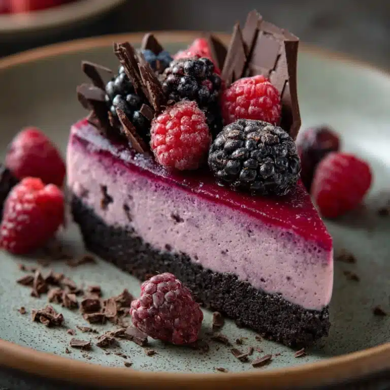 Dark Chocolate Blackberry Cheesecake Recipe