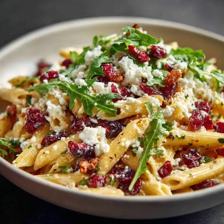 Feta & Cranberry Penne Salad with Orange Vinaigrette Recipe