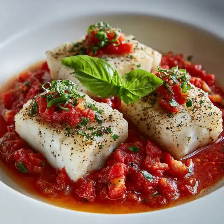 Fresh Cod with Tomato Basil Sauce Recipe