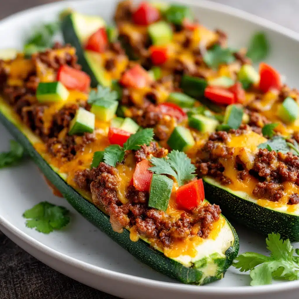 Ground Turkey Taco Stuffed Zucchini Boats Recipe