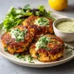 Easy Salmon Patties with Lemon-Garlic Sauce Recipe