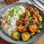 Air Fryer Sweet Chili Chicken and Brussels Sprouts Recipe