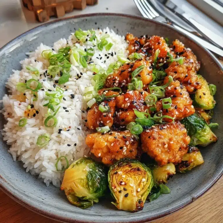Air Fryer Sweet Chili Chicken and Brussels Sprouts Recipe
