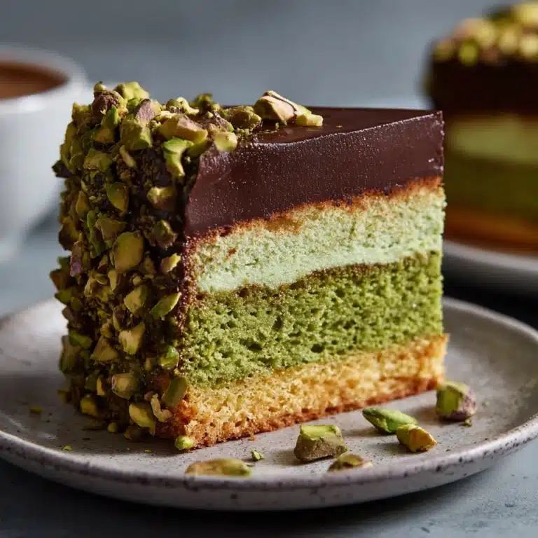 Flourless Pistachio Cake with Chocolate Ganache Recipe
