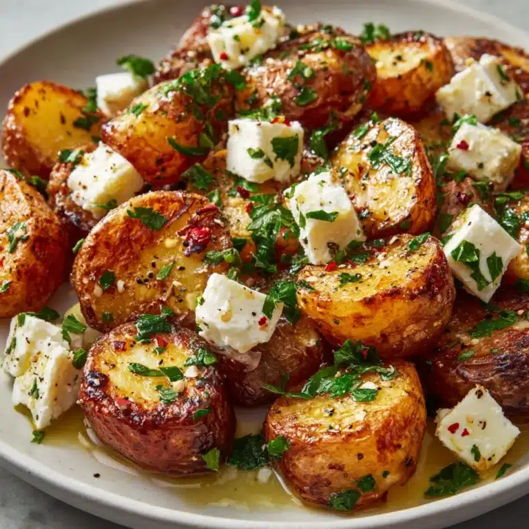 Roasted Potatoes with Baked Feta and Garlic Recipe