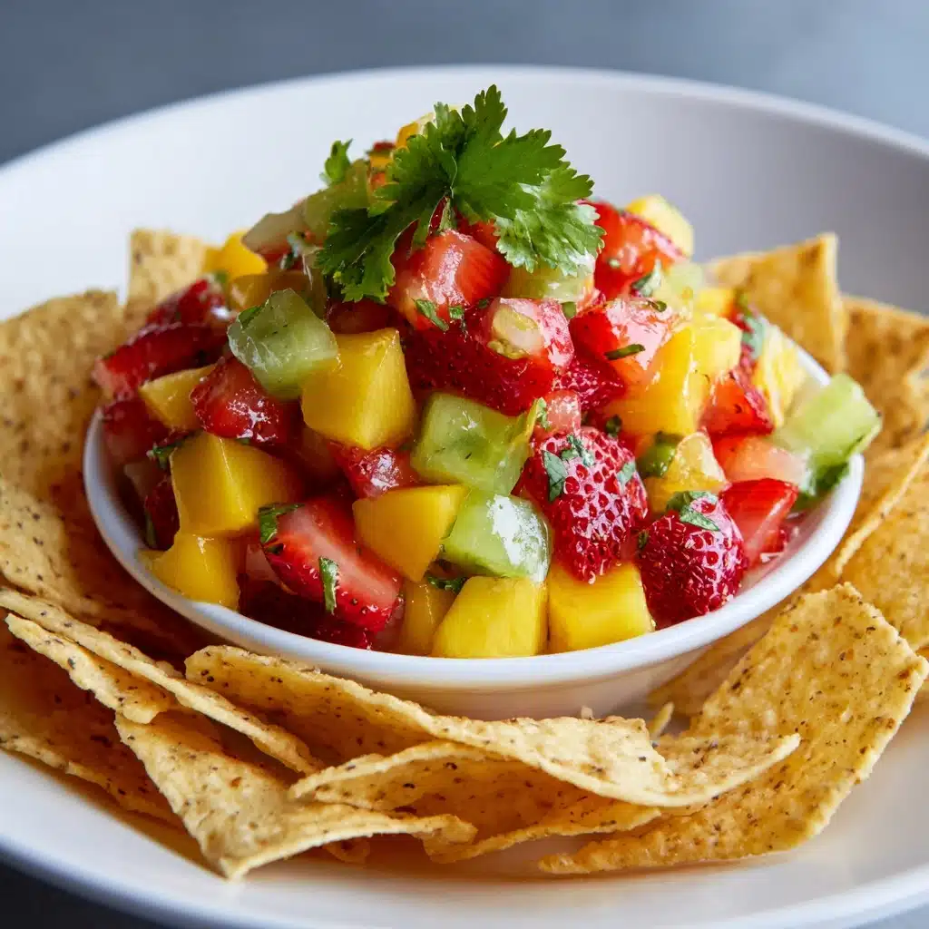 Strawberry Mango Salsa with Cinnamon-Sugar Tortilla Chips Recipe