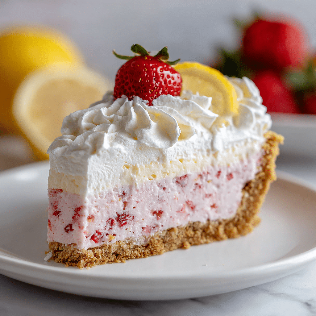 Frozen Strawberry Lemonade Pie Recipe - Recipe Image