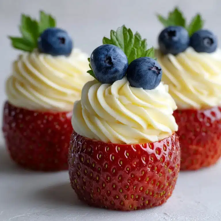 Red, White, and Blue Cheesecake Strawberries Recipe