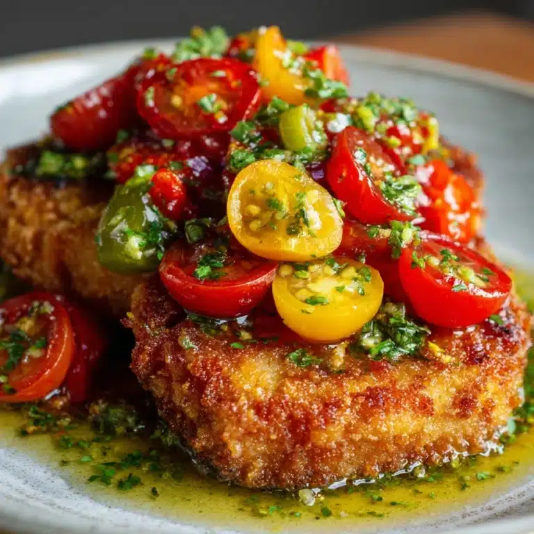 Chicken Cutlets with Summery Tomato & Nectarine Salad Recipe