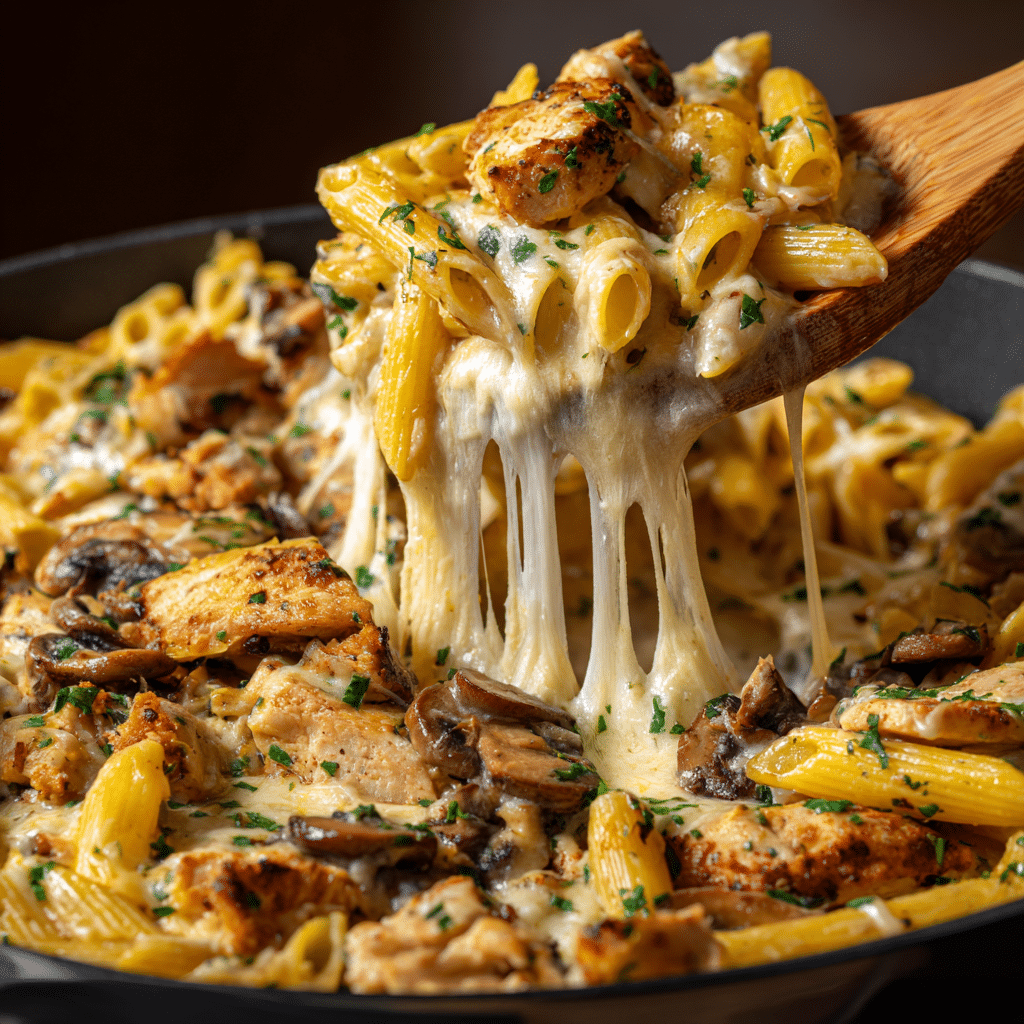 Creamy Chicken & Mushroom Pasta Recipe - Recipe Image