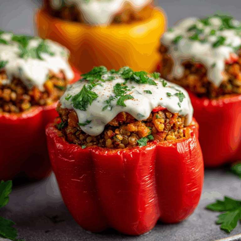 Greek Stuffed Peppers with Tzatziki Sauce Recipe