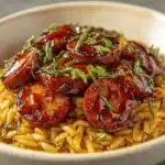 One-Pan Sweet & Tangy BBQ Sausage Rice Recipe
