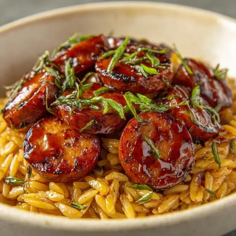 One-Pan Sweet & Tangy BBQ Sausage Rice Recipe