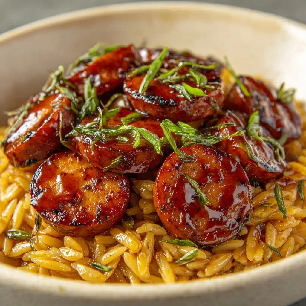 One-Pan Sweet & Tangy BBQ Sausage Rice Recipe - Recipe Image