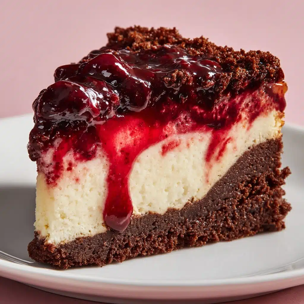 Decadent Chocolate Strawberry Swirl Cheesecake Recipe - Recipe Image