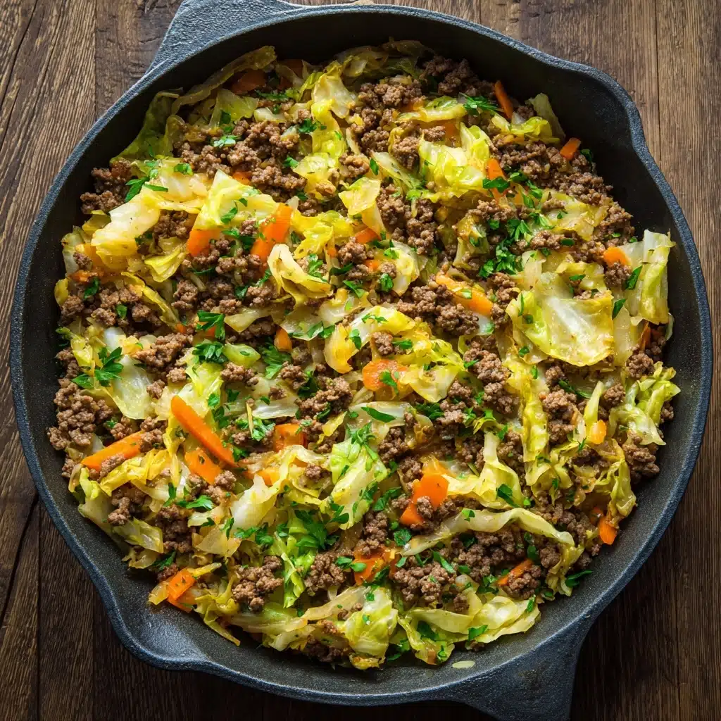 Hearty Ground Beef and Cabbage Skillet Recipe - Recipe Image