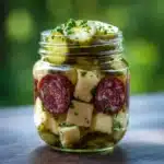 Easy Marinated Cheese Appetizer with Salami & Pickles Recipe