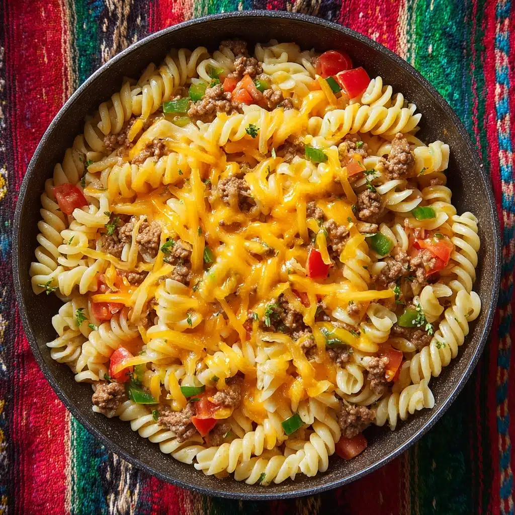 One-Pot Cheesy Taco Pasta Recipe - Recipe Image