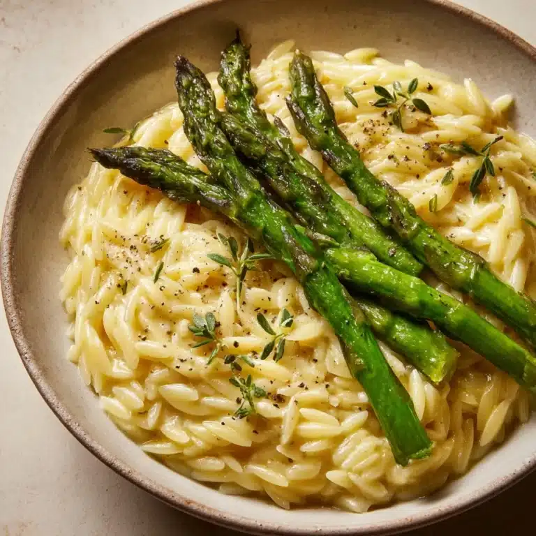 Garlic Butter Asparagus Orzo Recipe