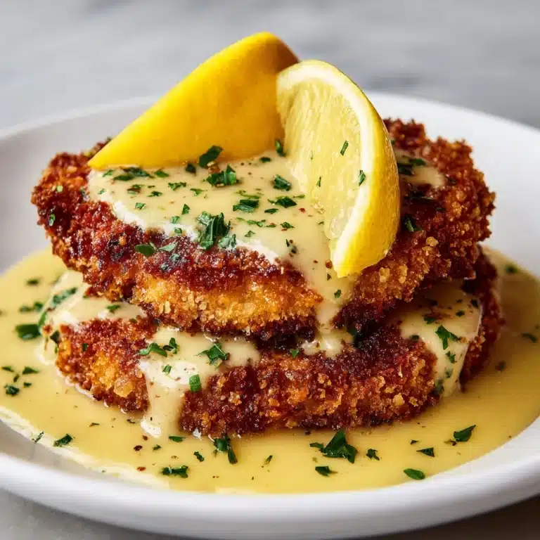 Lemon Pecorino Crusted Chicken with Creamy Lemon Sauce Recipe