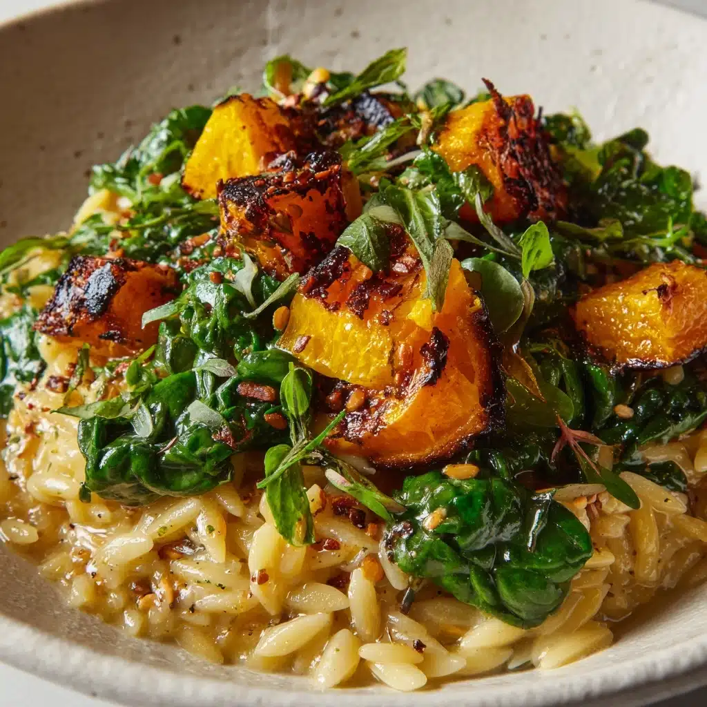 Orzo with Roasted Butternut Squash and Spinach Recipe