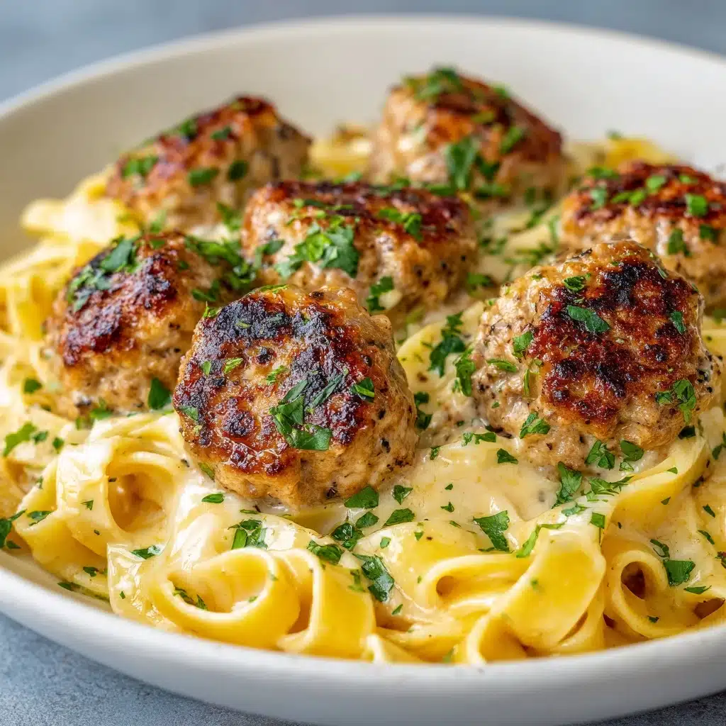 Garlic Butter Chicken Bites with Creamy Parmesan Pasta Recipe - Recipe Image