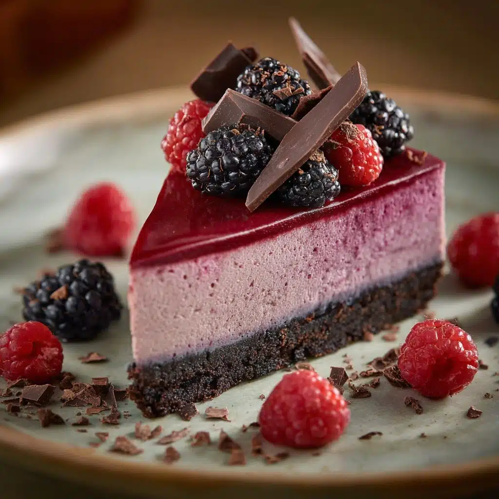 Dark Chocolate Blackberry Cheesecake Recipe - Recipe Image