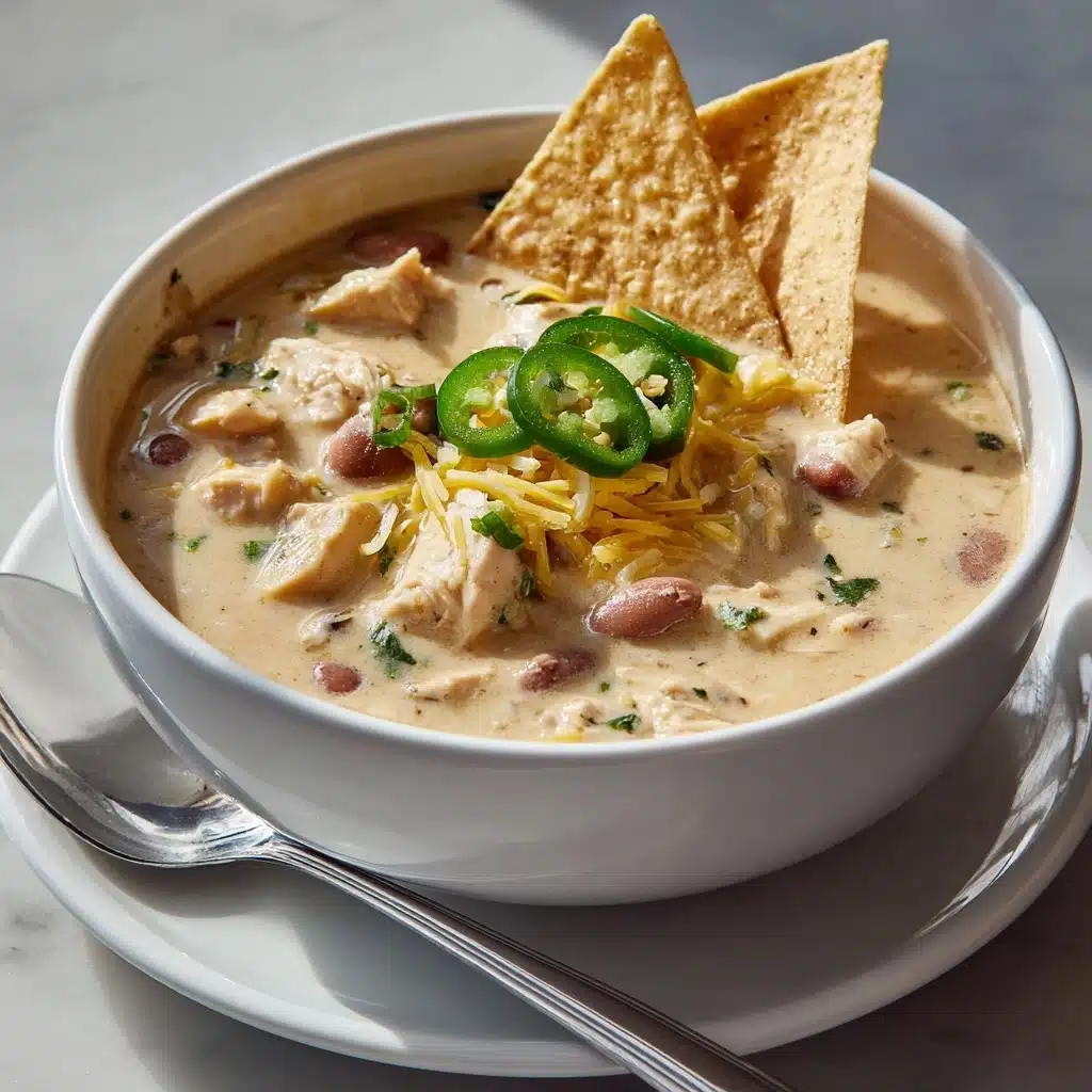 White Chicken Chili with Cream Cheese Recipe - Recipe Image