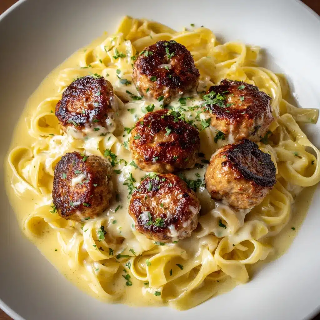 Garlic Butter Meatballs & Parmesan Linguine Dream Recipe - Recipe Image