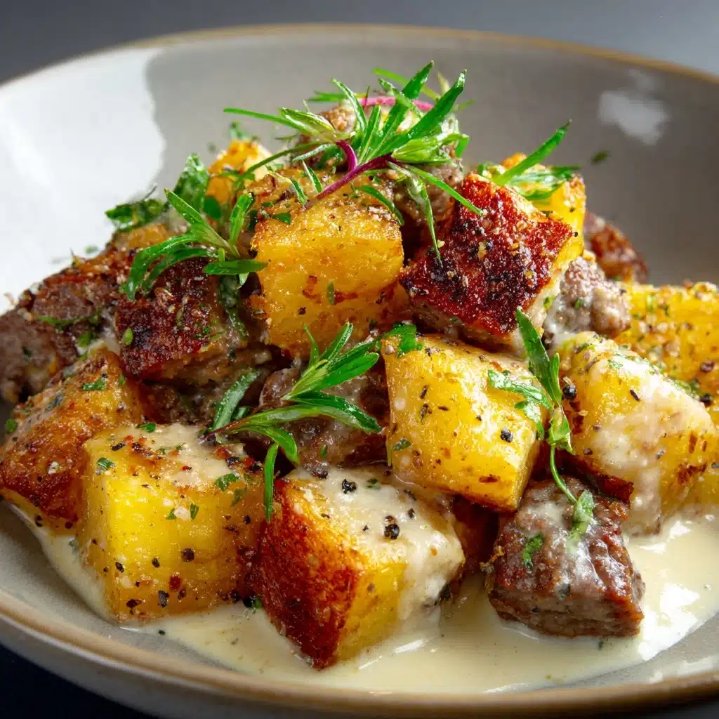 One-Pan Creamy Meat & Potato Skillet Recipe - Recipe Image