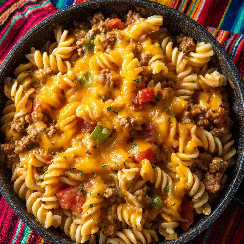 One-Pot Cheesy Taco Pasta Recipe - Recipe Image