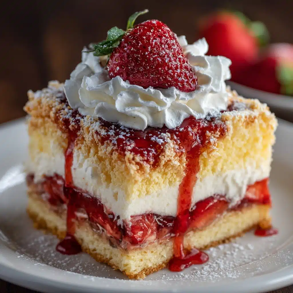 No-Fuss Strawberry Cheesecake Dump Cake Recipe - Recipe Image