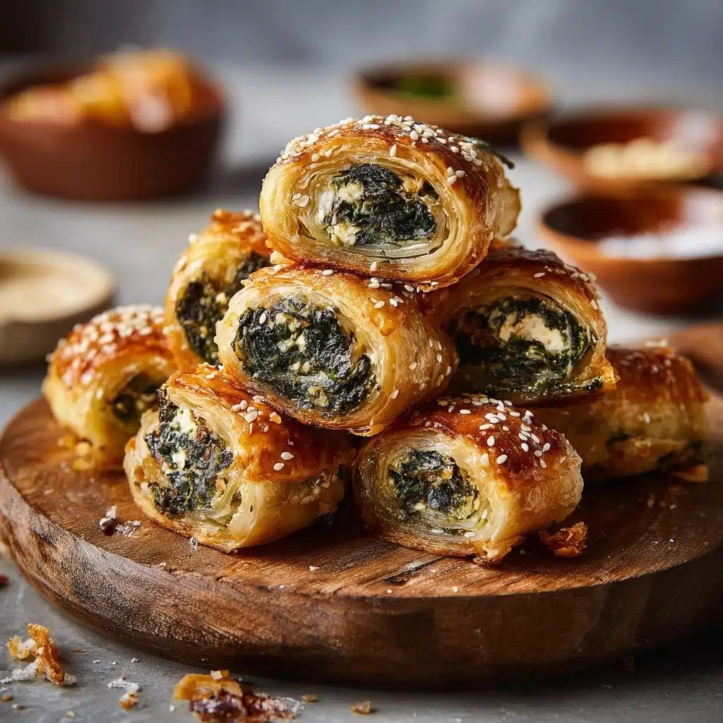Savory Spinach and Feta Stuffed Puff Pastry Recipe - Recipe Image