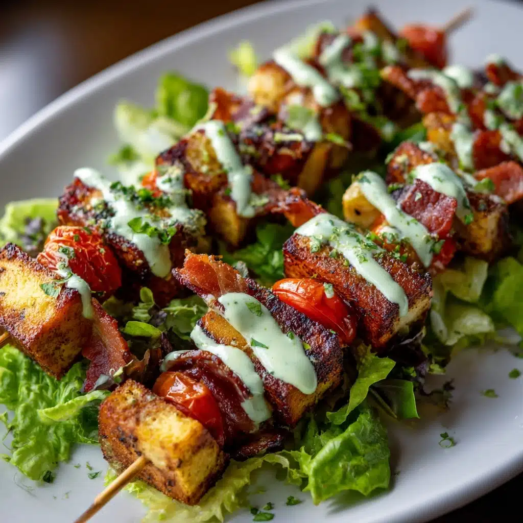 BLT Skewers with Avocado Sauce Recipe - Recipe Image