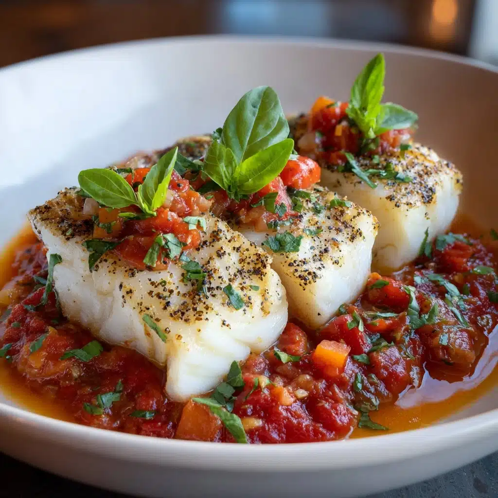 Fresh Cod with Tomato Basil Sauce Recipe - Recipe Image