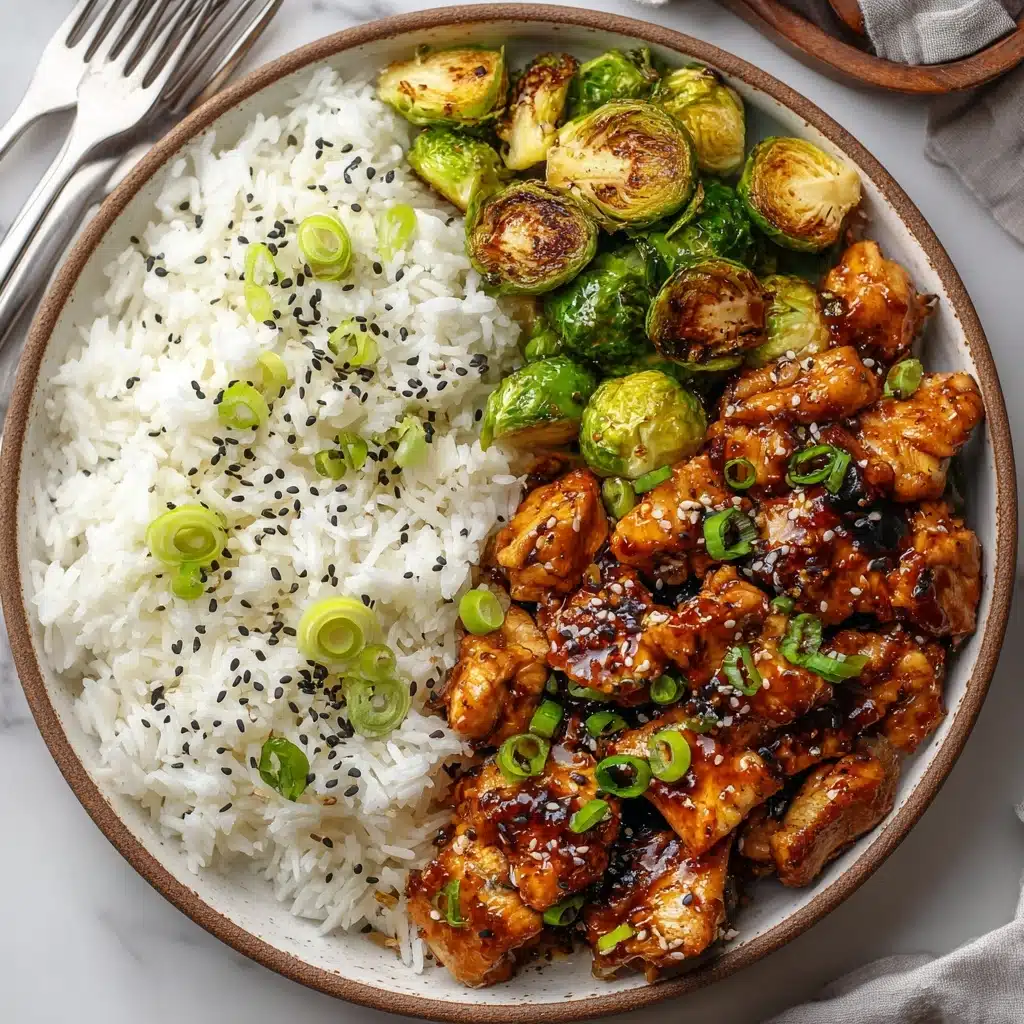 Air Fryer Sweet Chili Chicken and Brussels Sprouts Recipe - Recipe Image