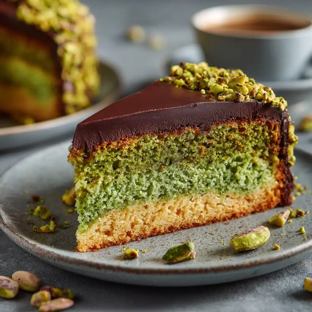 Flourless Pistachio Cake with Chocolate Ganache Recipe - Recipe Image