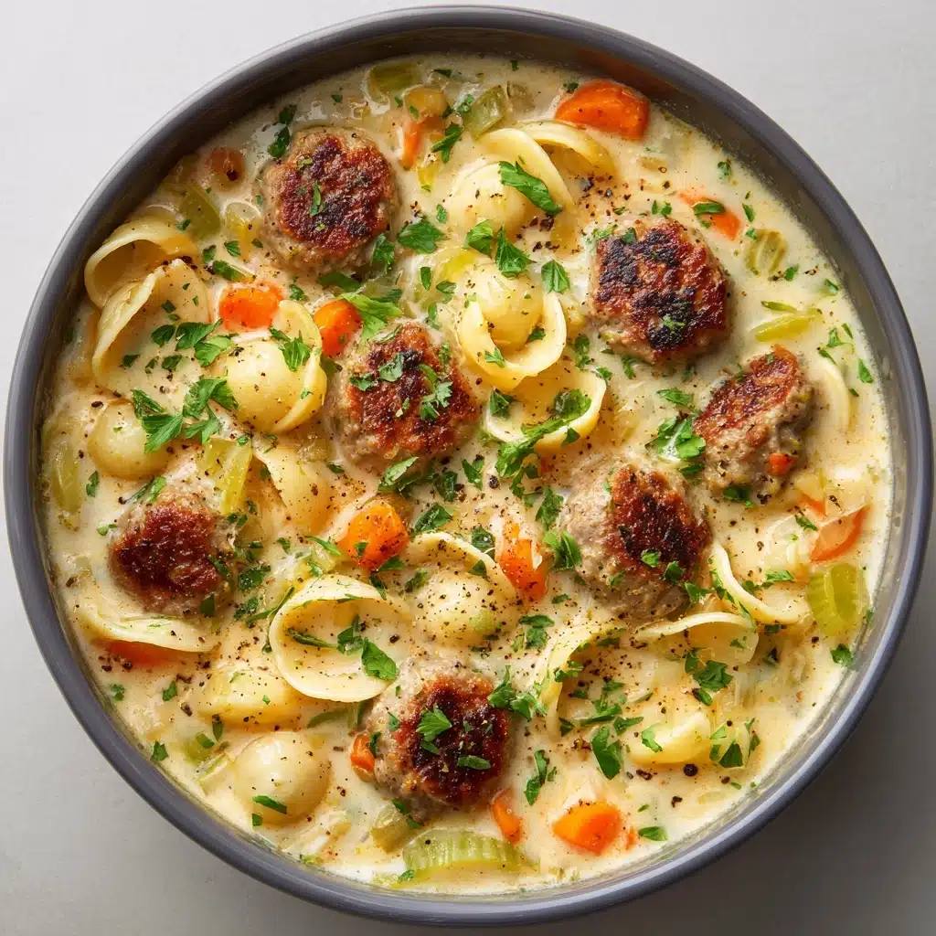 Creamy Parmesan Italian Sausage Ditalini Soup Recipe - Recipe Image