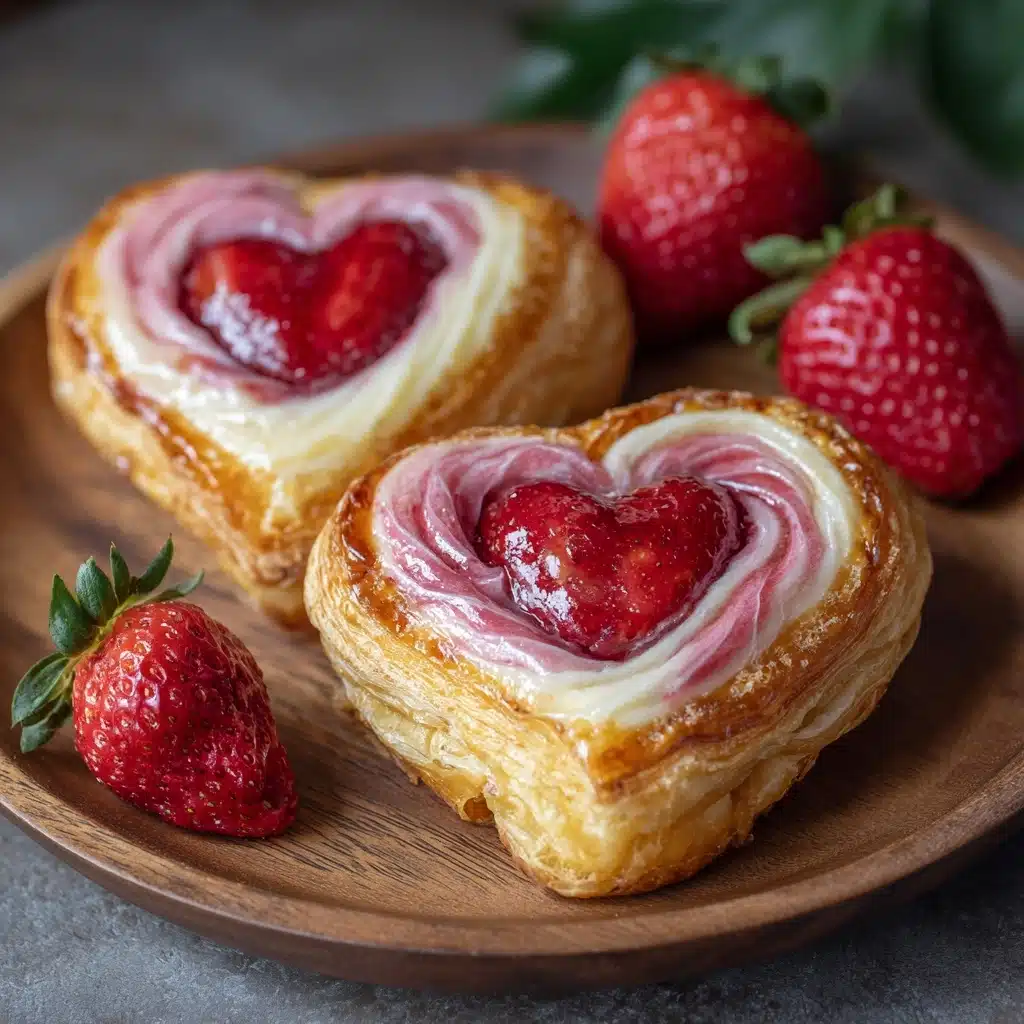Strawberry Cream Cheese Heart Danishes Recipe - Recipe Image