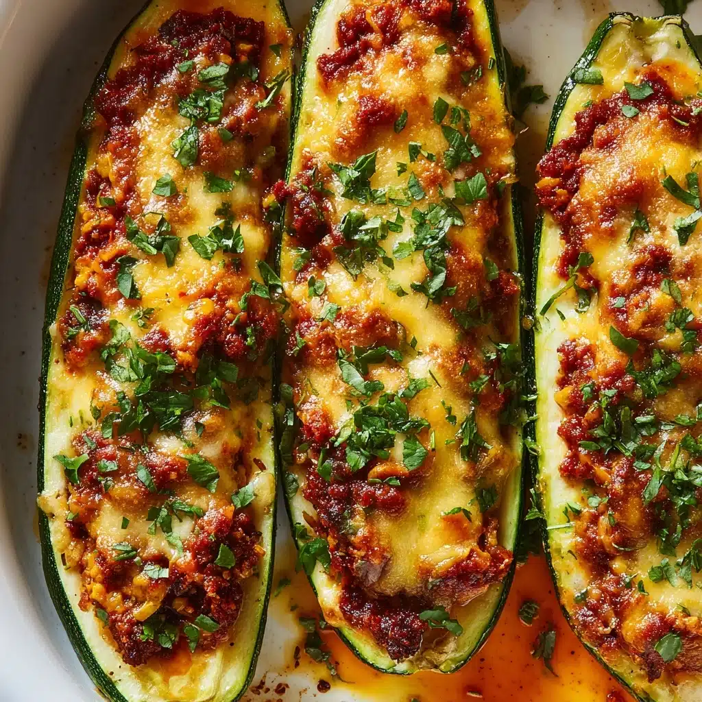 Cheesy BBQ Chicken Stuffed Zucchini Boats Recipe - Recipe Image