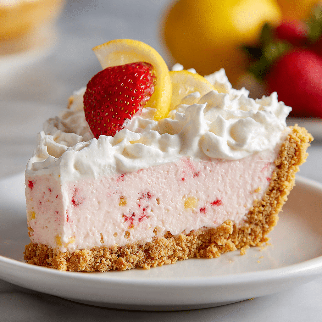 Frozen Strawberry Lemonade Pie Recipe - Recipe Image