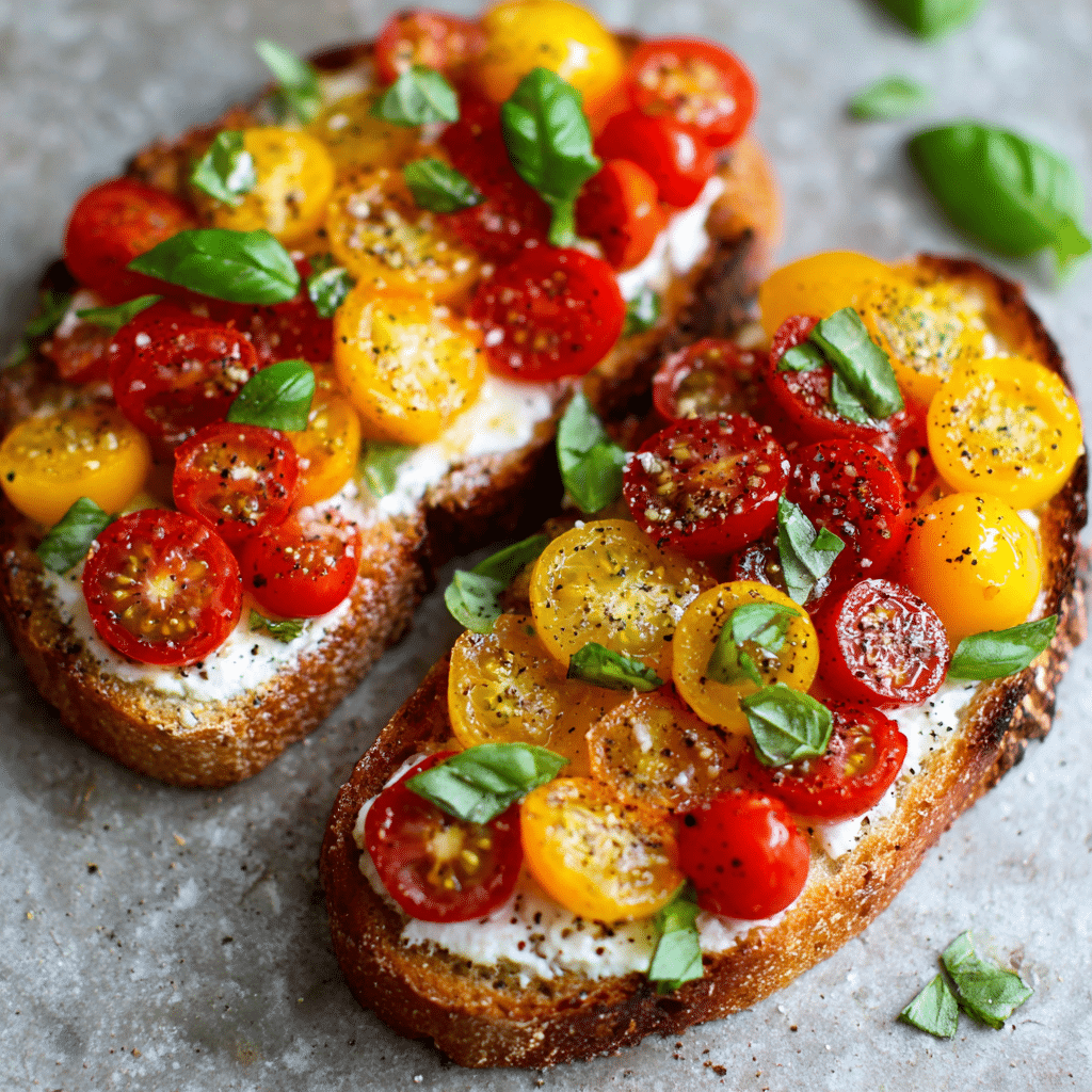 Fresh Cherry Tomato and Basil Bruschetta Recipe