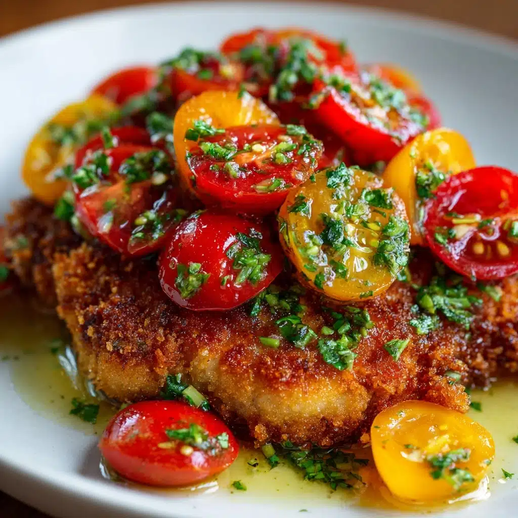 Chicken Cutlets with Summery Tomato & Nectarine Salad Recipe - Recipe Image