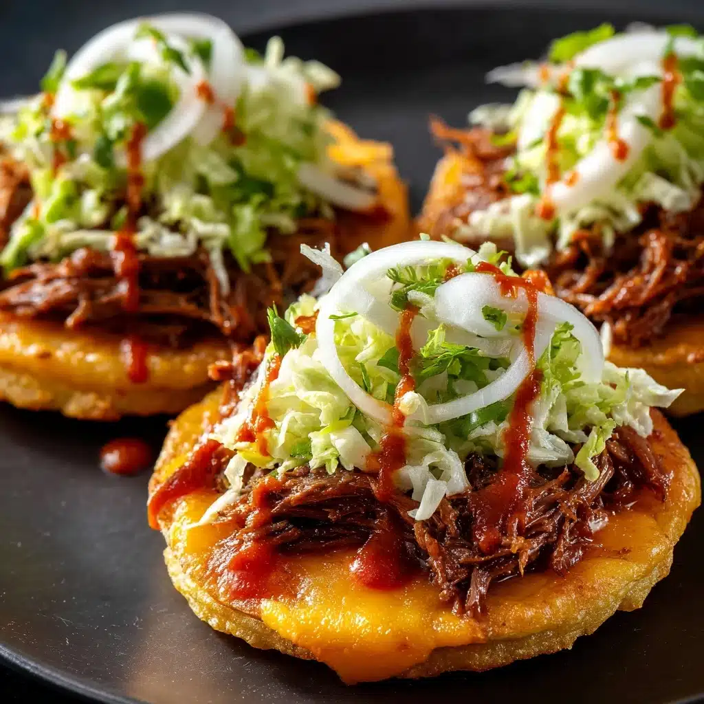 Cheesy Tostadas with Lettuce and Sauce Recipe - Recipe Image
