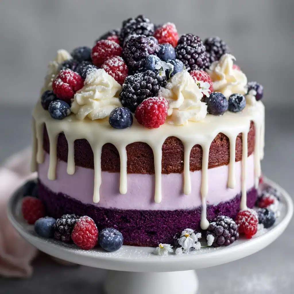 White Chocolate Blackberry Poke Cake Recipe - Recipe Image