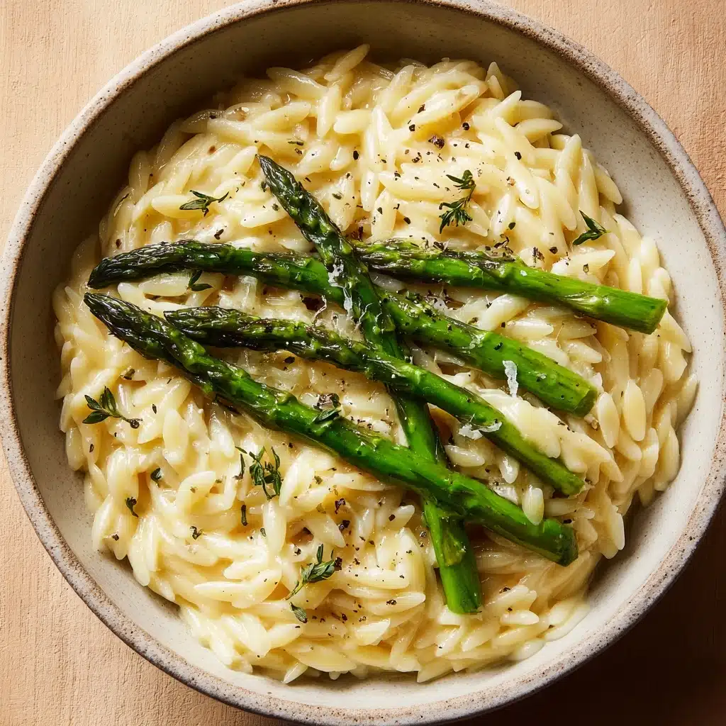 Garlic Butter Asparagus Orzo Recipe - Recipe Image